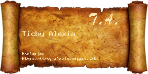 Tichy Alexia névjegykártya